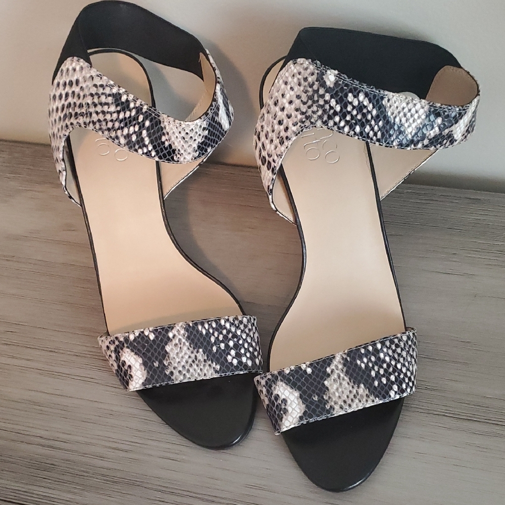 Franco Sarto Blue and Cream Sandals with Versatile Style